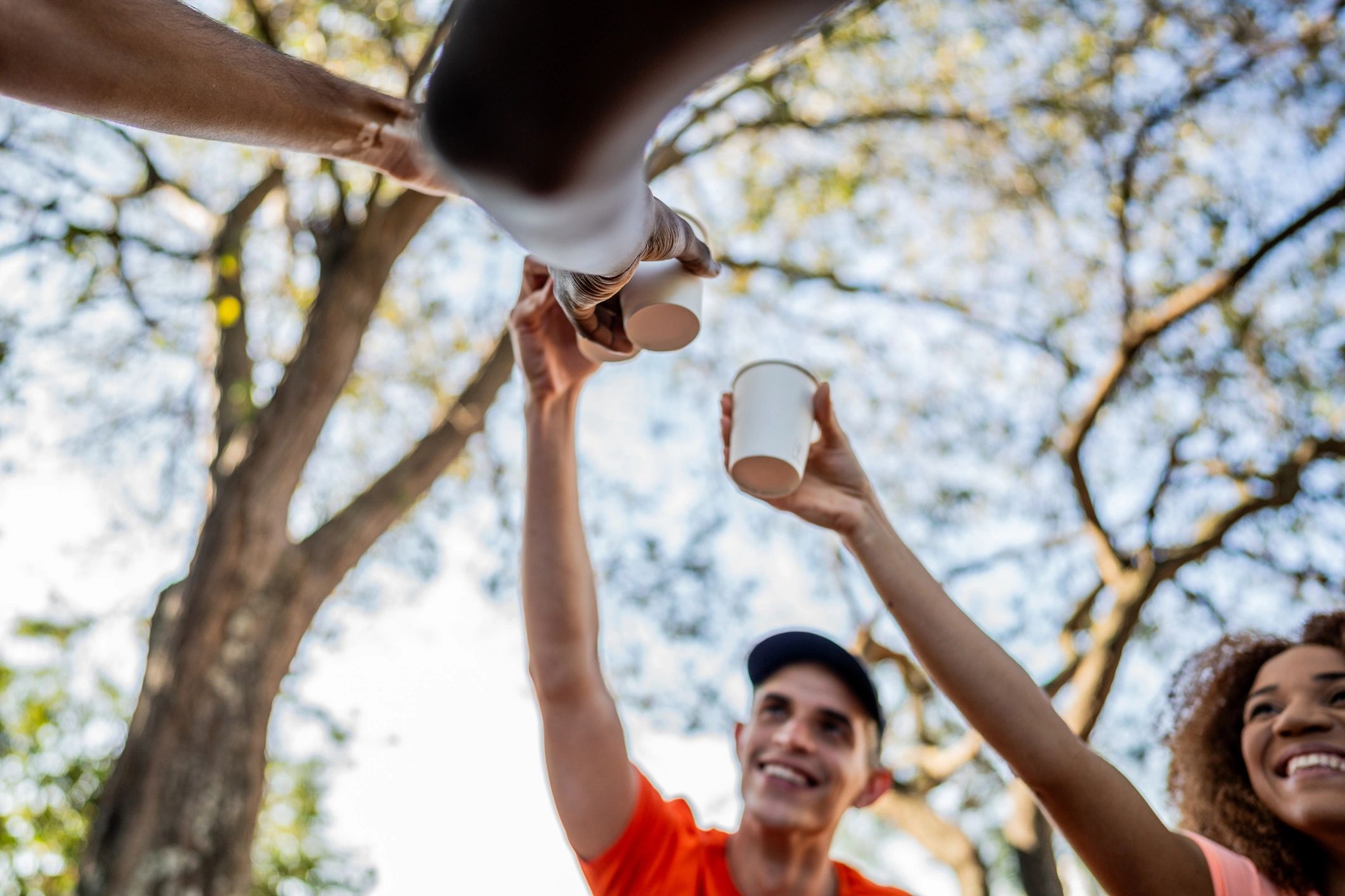 Volunteers supporting participants during an event
